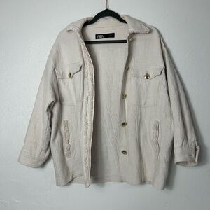 Zara Cream Utility Jacket